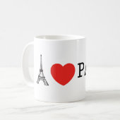 PARIS-Tasse "der LIEBE-I" Kaffeetasse (Vorderseite Links)