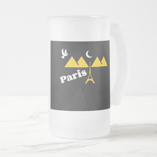 Paris Tasse, Mattglas Bierglas (VorderseiteRechts)