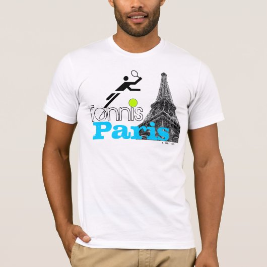 Paris-Tennis-Franzosen öffnen Eiffel-T - Shirt (Vorderseite)