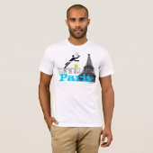 Paris-Tennis-Franzosen öffnen Eiffel-T - Shirt (Vorne ganz)