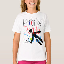 Paris-Tennis-Franzosen öffnen Flaggen-T - Shirt