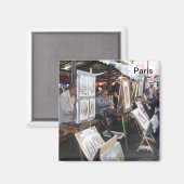 Paris - Tertre-Montmartre-Platz Magnet (Vorderseite/Rückseite)