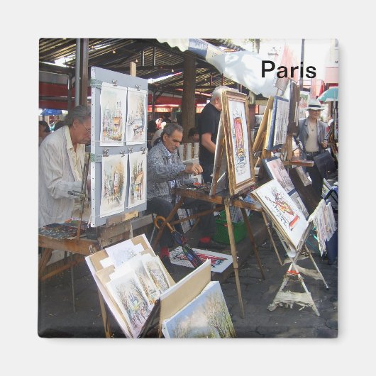 Paris - Tertre-Montmartre-Platz Magnet (Vorne)