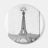 Paris, Texas Eiffel Tower Zeichnend Magnet (Vorne)