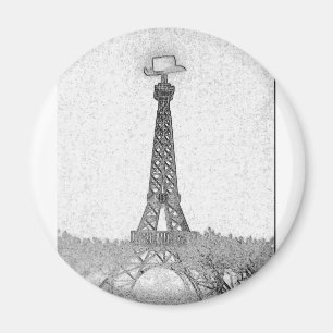 Paris, Texas Eiffel Tower Zeichnend Magnet