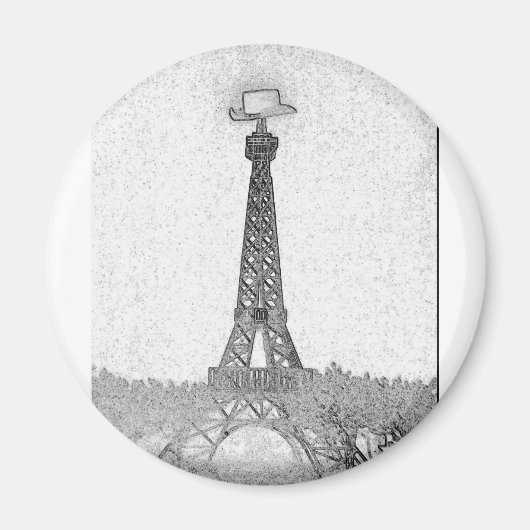 Paris, Texas Eiffel Tower Zeichnend Magnet (Vorne)