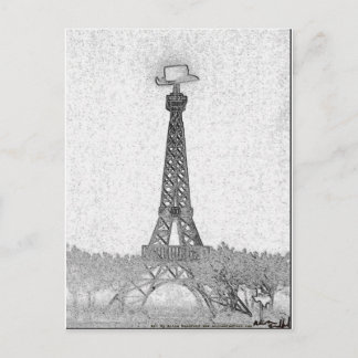 Paris, Texas Eiffel Tower Zeichnend Postkarte