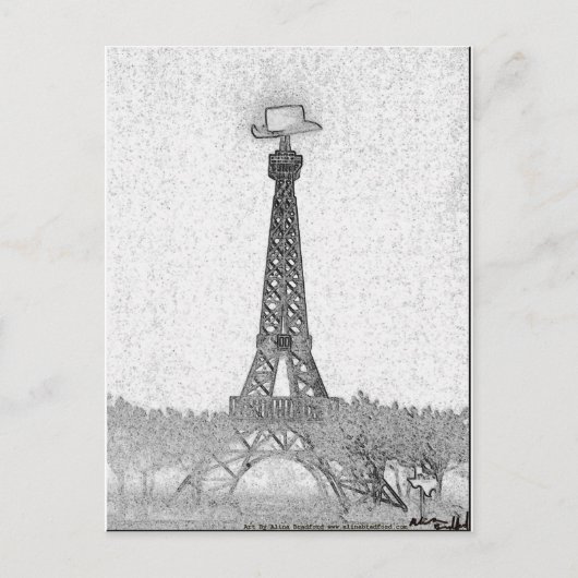 Paris, Texas Eiffel Tower Zeichnend Postkarte (Vorderseite)