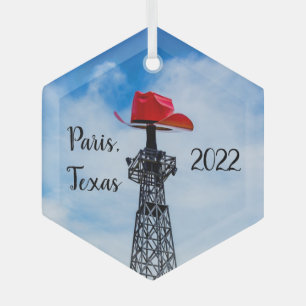 Paris, Texas - Red Cowboy Hat Ornament