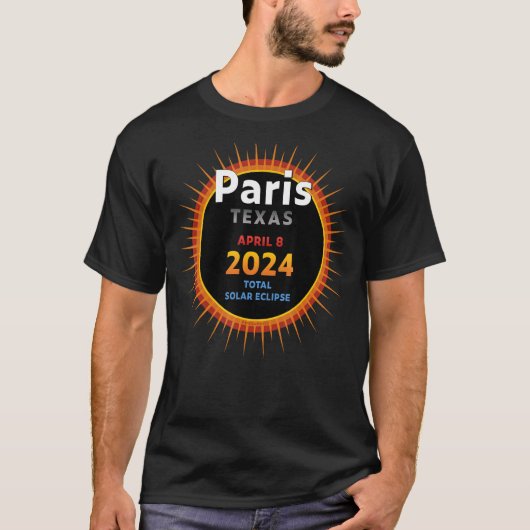 Paris Texas TX Total Solar Eclipse 2024 2 T-Shirt (Vorderseite)