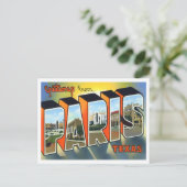Paris, Texas Vintag Big Letters Postcard Postkarte (Stehend Vorderseite)