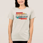 Paris Text mit Skyline Tri-Blend Shirt (Vorderseite)