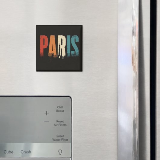 Paris Text und Silhouette Magnet (In Situ (Kühlschrank))