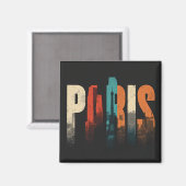 Paris Text und Silhouette Magnet (Vorderseite/Rückseite)