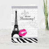 Paris Thank You Card Eiffel Tower Jewelry Zebra Dankeskarte (Vorderseite)