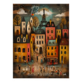Paris: The City of Light - Whimsical Art Poster (Vorderseite)