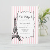 Paris Thema Bat Mitzwa Einladung (Stehend Vorderseite)