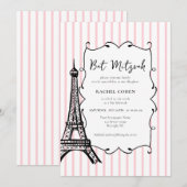Paris Thema Bat Mitzwa Einladung (Vorne/Hinten)