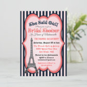 Paris Thema Bridal Dusche Einladungen (Stehend Vorderseite)