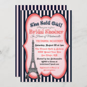 Paris Thema Bridal Dusche Einladungen (Vorne/Hinten)