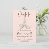 Paris Thema Bridal Dusche Einladungen (Stehend Vorderseite)