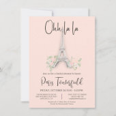 Paris Thema Bridal Dusche Einladungen (Vorderseite)