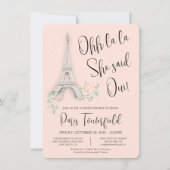 Paris Thema Bridal Dusche Einladungen (Vorderseite)