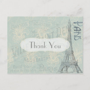 Paris Thema Danke Postkarte