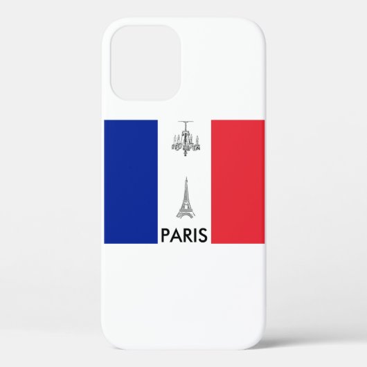 Paris Thema Eiffelturm französische Flagge Case-Mate iPhone Hülle (Rückseite)