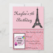 Paris-Thema-Einladungen - mit Bild Einladung (Rückseite)