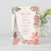 Paris Thema Französische Geburtstagsparty Einladung (Stehend Vorderseite)