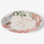 Paris Thema Französische Geburtstagsparty Pappteller (Schrägansicht)