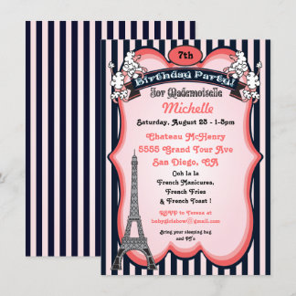 Paris Thema Geburtstagsparty Einladungen