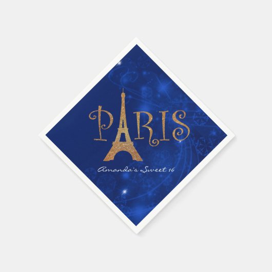 Paris Thema Sweet 16 Custom Geburtstag Napkins Serviette (Ecke)