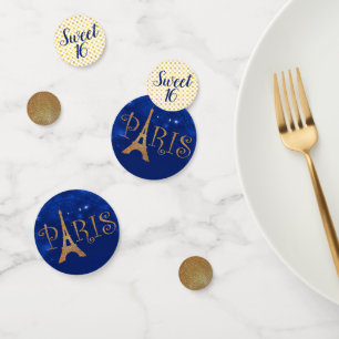 Paris Thema Sweet 16 Party Table Confetti Konfetti