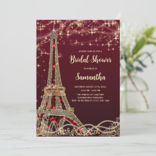 Paris Theme Bridal Dusche Einladungen