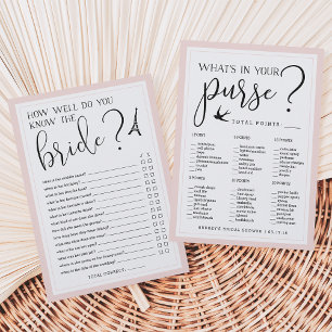 Paris Theme Double-Sided Brautparty Game Card