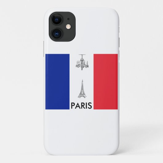 Paris Theme Französische Flagge Case-Mate iPhone Hülle (Rückseite)