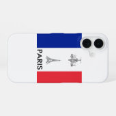 Paris Theme Französische Flagge iPhone 16 Hülle (Rückseite (Horizontal))