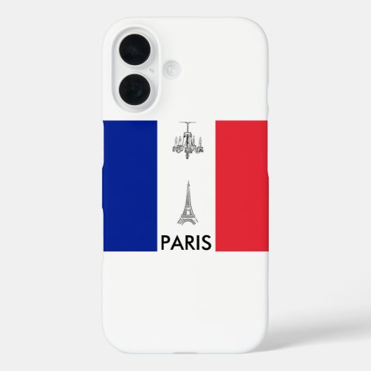 Paris Theme French Flag Case-Mate iPhone Hülle (Rückseite)