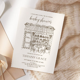 Paris Theme French Patisserie Baby Shower Einladung