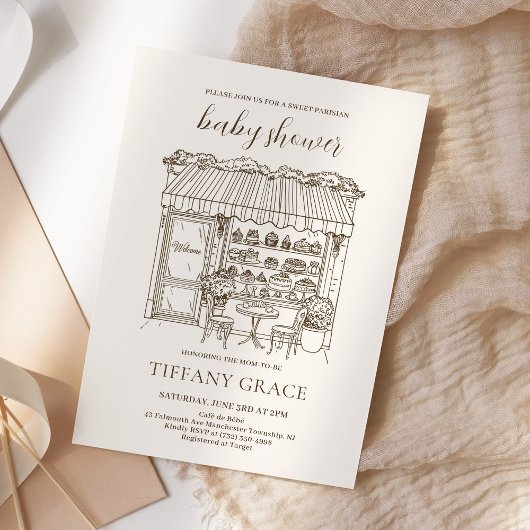 Paris Theme French Patisserie Baby Shower Einladung
