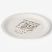 Paris Theme French Patisserie Baby Shower Pappteller (Schrägansicht)