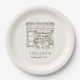 Paris Theme French Patisserie Baby Shower Pappteller