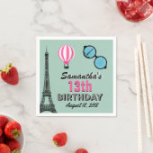 Paris Theme Happy Birthday Paper Napkin Serviette (Beispiel)
