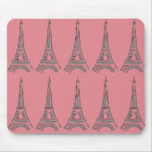 Paris Theme Pink Französisch Eiffel Tower Mouse Pa Mousepad (Vorne)