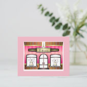 Paris Theme Pink Patisserie Postcard Postkarte (Stehend Vorderseite)
