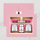 Paris Theme Pink Patisserie Postcard Postkarte (Vorne/Hinten)