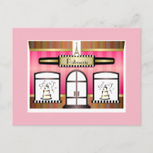Paris Theme Pink Patisserie Postcard