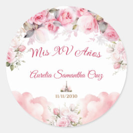 Paris Theme Pink Quinceañera Sticker